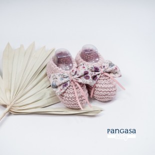 Zapato punto lazo rosa vintage de Pangasa