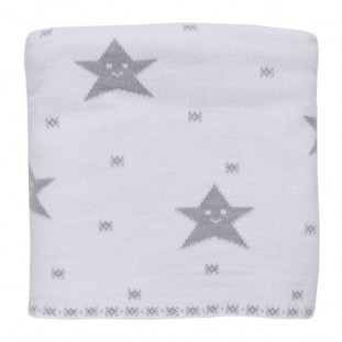 Manta personalizada para bebé con Estrellas de Pangasa en Blanco