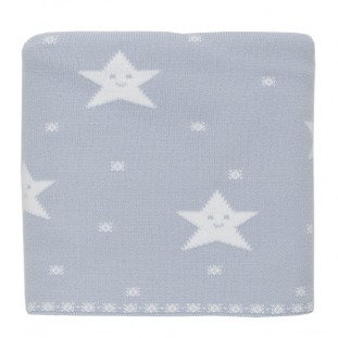 Manta personalizada para bebé con Estrellas de Pangasa en Azul Empolvado