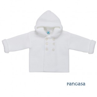 Trenca básica de punto doble para bebé marca Pangasa en Blanca