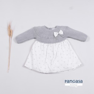 Vestido hojitas gris de Pangasa