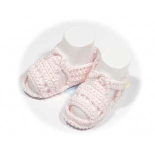 Sandalia de punto rosa para bebé Marca Paloma de la O