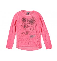 Camiseta rosa con gris lavada para niña Marca Retour