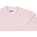 Chaqueta larga rosa labrada para bebé Marca Minhon