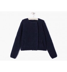 Chaqueta de punto azul oscuro para niña Marca IKKS