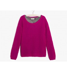 Camiseta gris y jersey fucsia Marca IKKS para chica