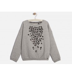 Sudadera labrada gris con print animal Marca IKKS