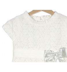 Vestido evasé de lino bordado con plata Marca Sprint