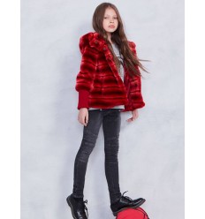 Chaquetón rojo de pelo para niña de la marca Elsy