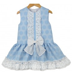 Vestido azul claro de talle bajo Marca Marta y Paula