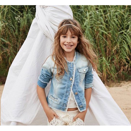 Chaqueta vaquera azul lavada para niña Marca Elsy