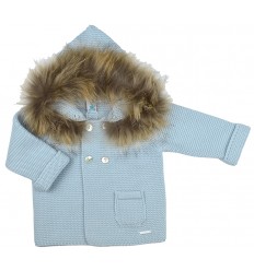 Trenca azul empolvado con pelo para tu bebé de Pangasa