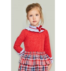 Vestido de cuadros con punto rojo marca Marta y Paula