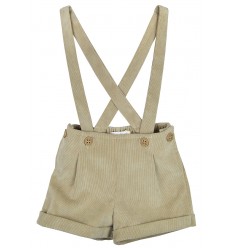 Bermuda de micro pana beige para niño de Fina Ejerique